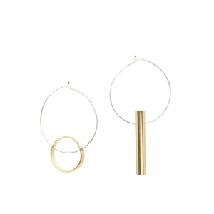 Halo & Warmth - Brass and silver hoop earrings l A Bird Named Frank