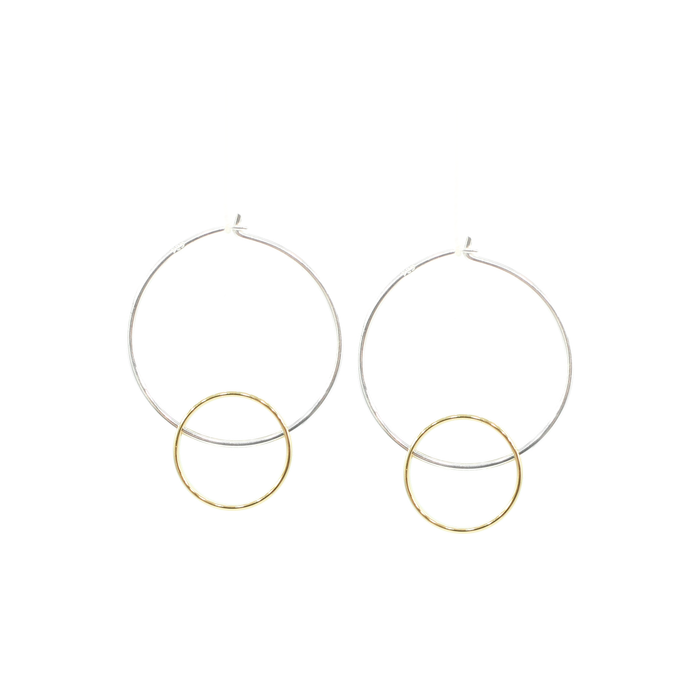 Halo - Brass and silver hoop earrings l A Bird Named Frank