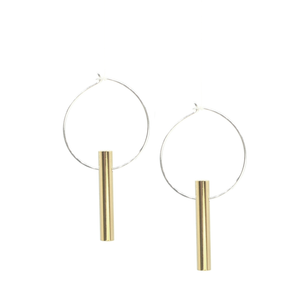 Warmth - Brass and silver hoop earrings l A Bird Named Frank