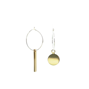 Akabeko - Brass and silver lucky charm earrings l A Bird Named Frank