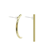 Falling & Curve - Brass and silver stud earrings l A Bird Named Frank