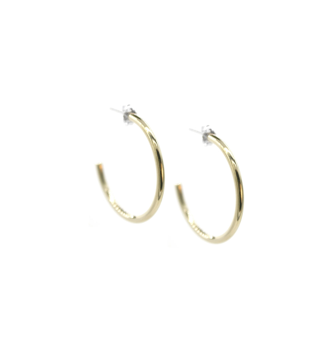 Small Golden Curve - Brass hoop stud earrings l A Bird Named Frank