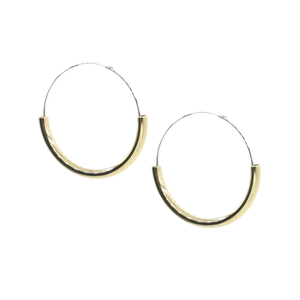Twin Reflection - Brass and silver hoop earrings l A Bird Named Frank